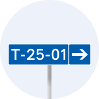 Дорожній знак 5.67.3 — Номер і напрямок маршруту (дороги)