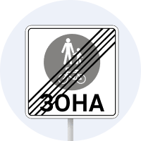 Дорожній знак 5.91 — Кінець зони для пішоходів і велосипедистів